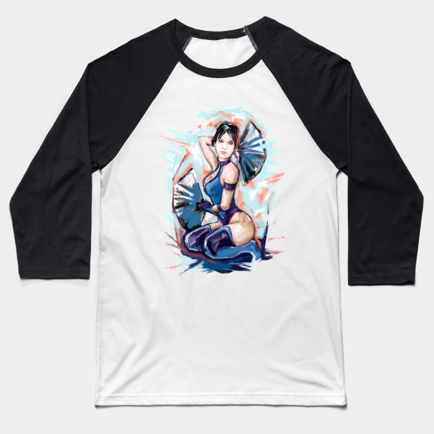 Kitana Mortal Kombat Baseball T-Shirt by ZhurkoSerg